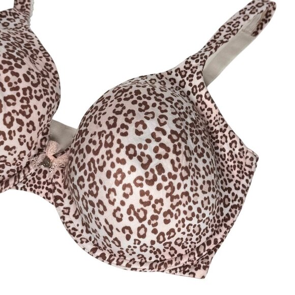Victoria’s Secret Bra Sz.36DDD Body By Victoria Full Cover Leopard Print Soft - Picture 2 of 7